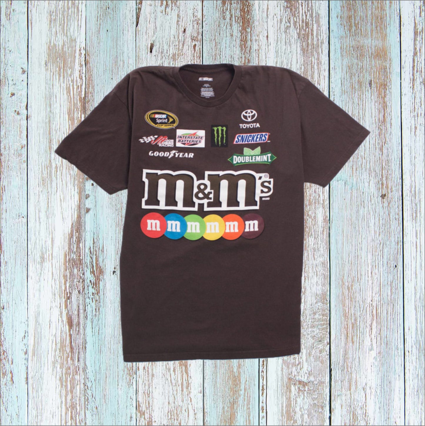 Vintage RARE Brown/Cream M&M's Racing Team Nascar Jacket (FREE T-shirt, FREE Bag)