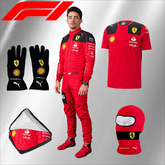 2024 go karting suit Ferrari charles leclerc and scuderia race suit