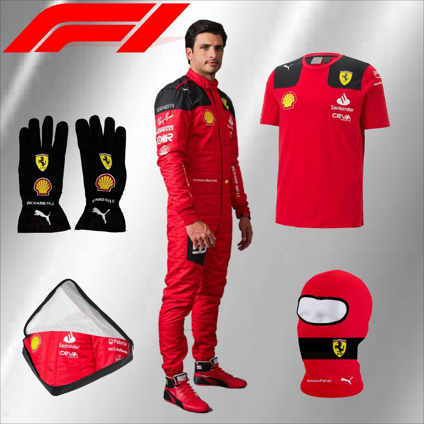 Carlos Sainz 2024 go karting suit Ferrari race suit