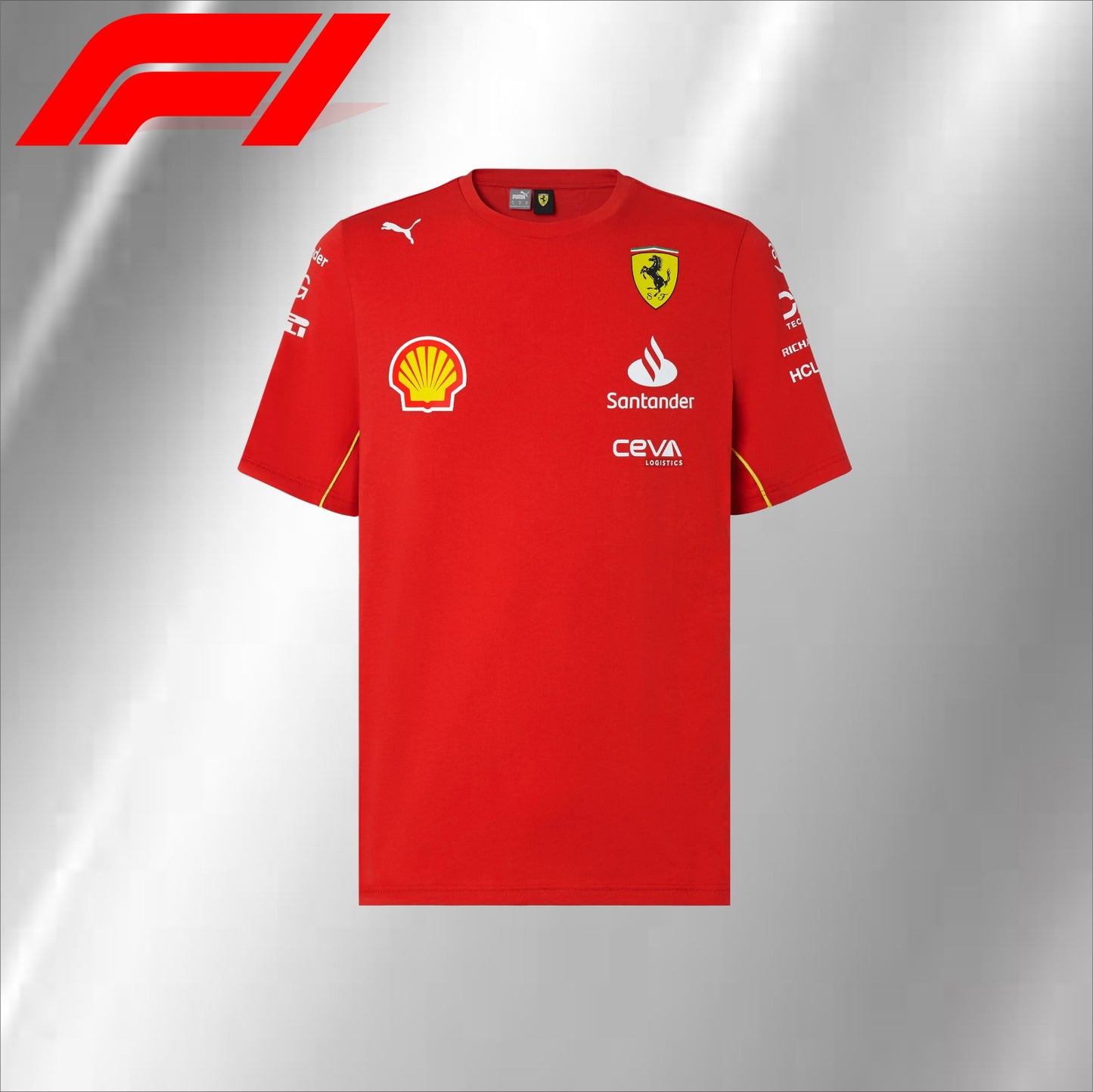 Scuderia Ferrari F1 2024 Team Softshell Jacket. (Ferrari F1 t-shirt, neck gator & Bag.)
