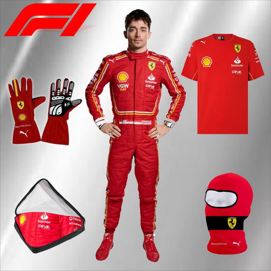 2024 go karting suit Ferrari charles leclerc and scuderia race suit