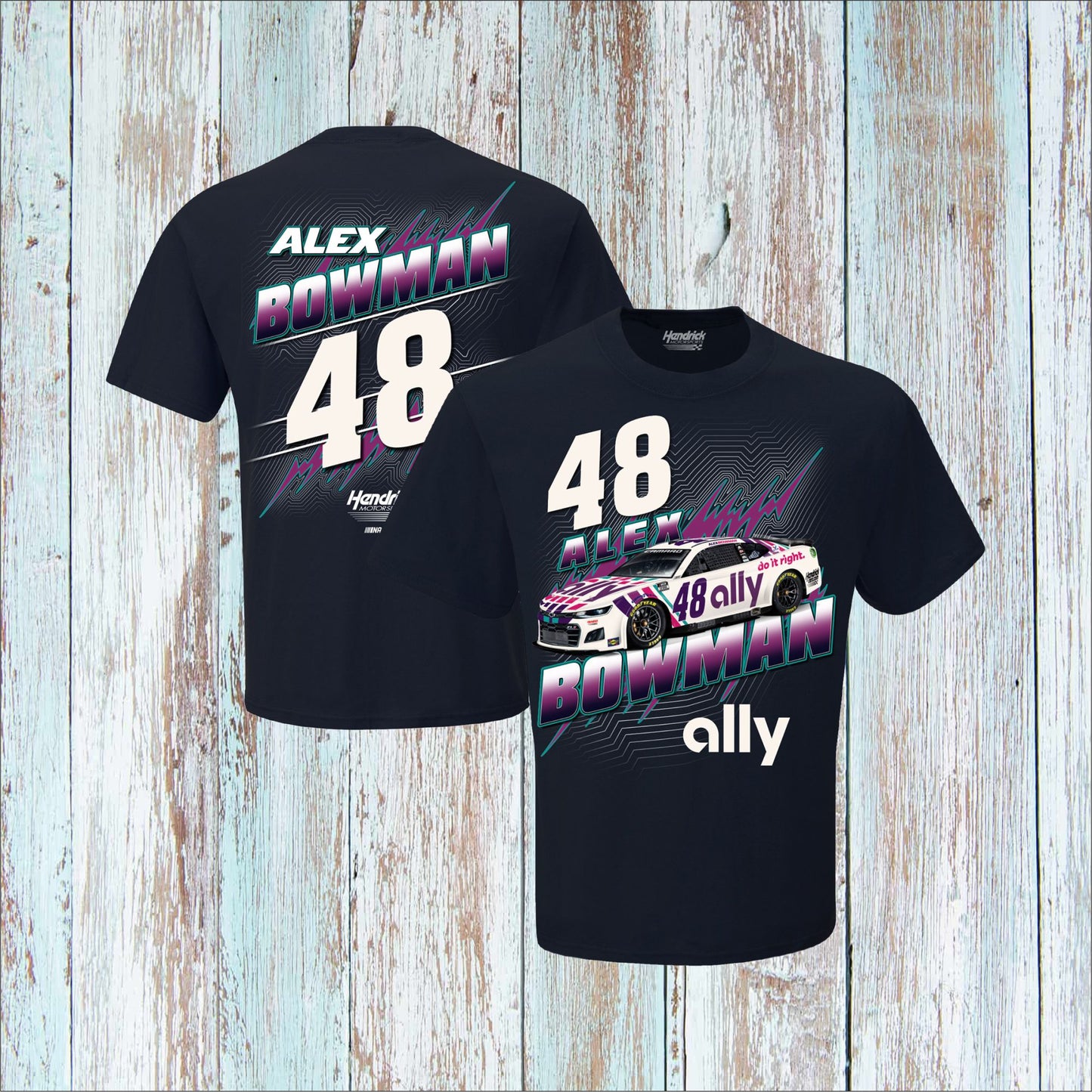 Alex Bowman JH Design Black ally Twill Driver Uniform Full-Snap Jacket (Free T-Shirt, Free Bag)