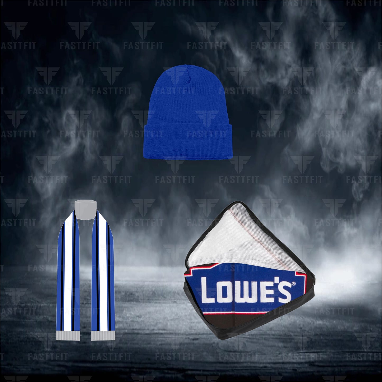 Jimmie Johnson JH Design Lowe's Twill Driver Uniform Full-Snap Jacket – Black. (FREE T-shirt, FREE Beanie Cap, FREE Scarf, FREE Bag)