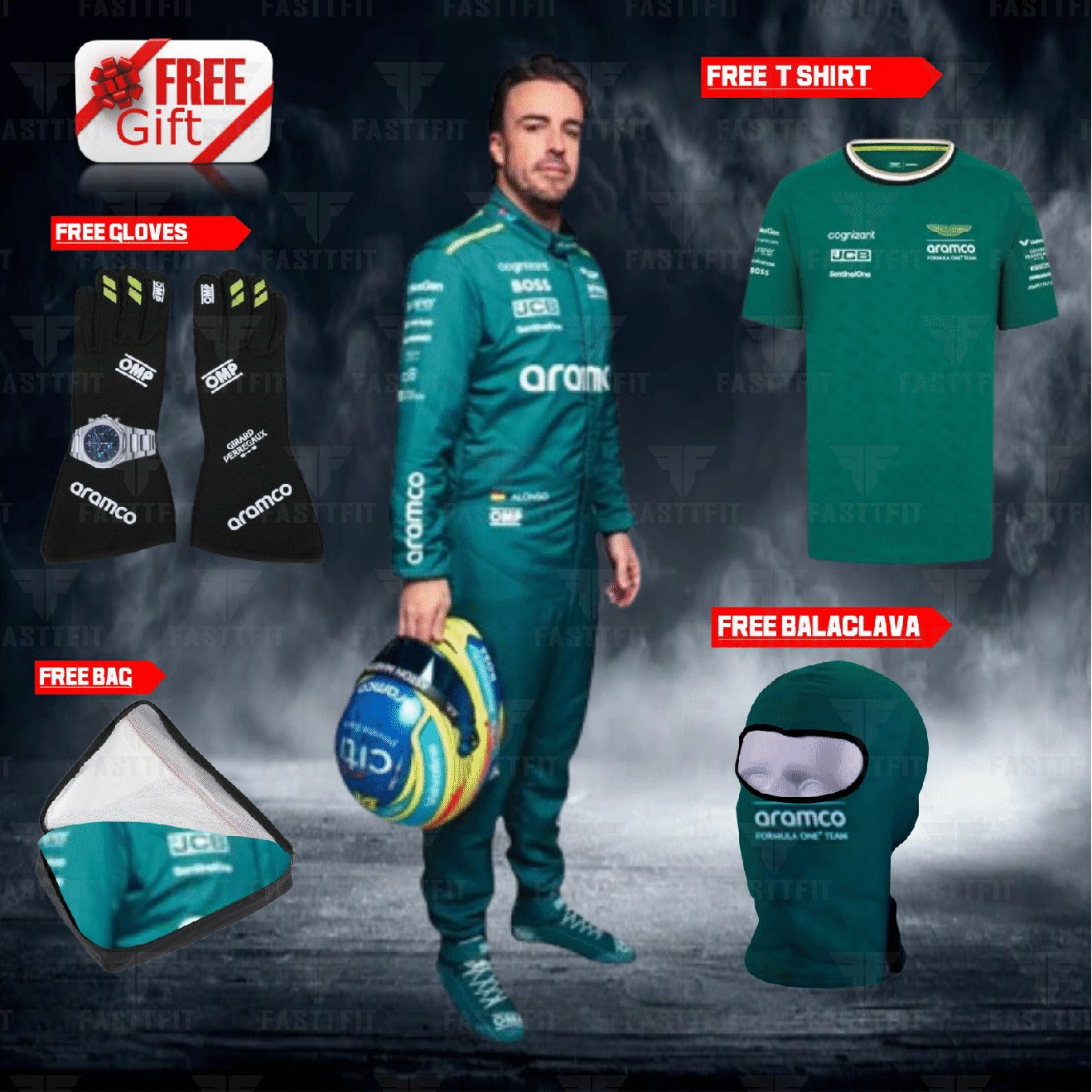 2024 go karting suit ASTON MARTIN Fernando Alonso race suit