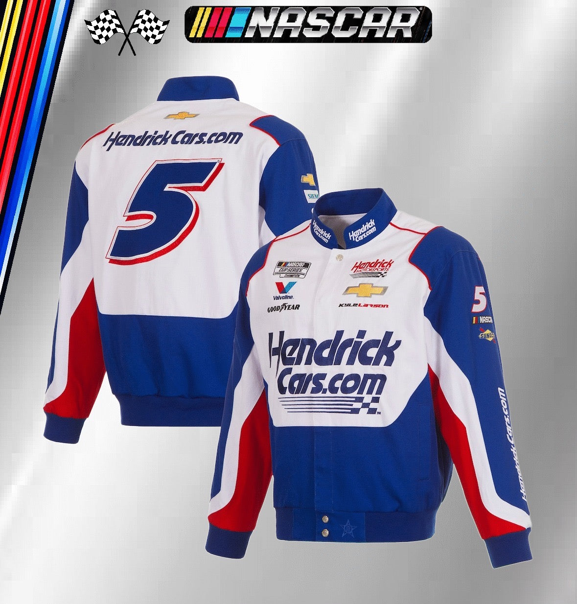 JH Design Hendrick Motorsports Team Collection Kyle Larson Full-Snap Racing Jacket (FREE T-shirt, FREE Bag)