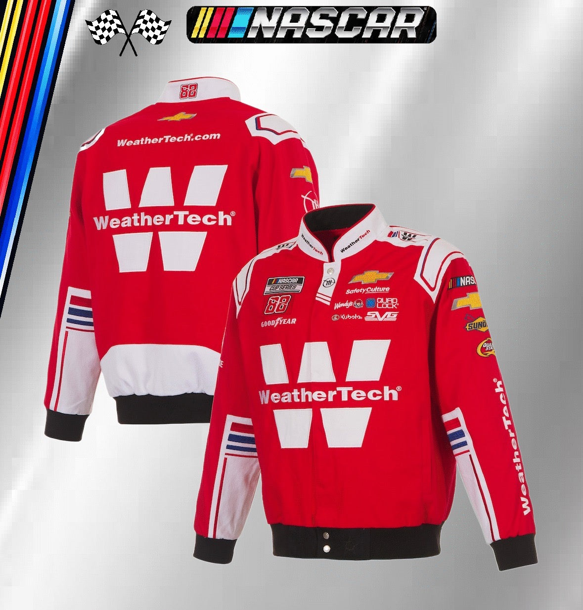 JH Design Red Shane van Gisbergen WeatherTech Full-Snap Racing Jacket (FREE T-shirt, FREE Bag)