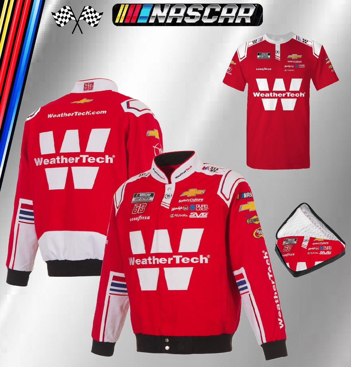 JH Design Red Shane van Gisbergen WeatherTech Full-Snap Racing Jacket (FREE T-shirt, FREE Bag)
