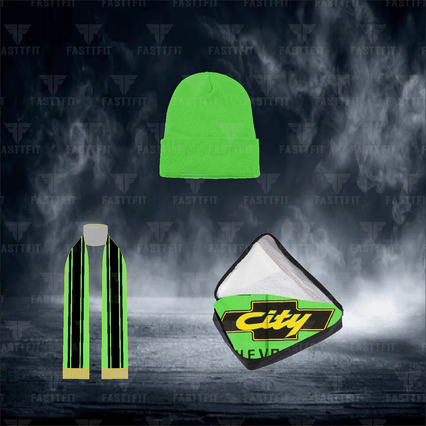 NASCAR JH Design Black City Chevrolet Legend Full-Snap Twill Uniform Jacket (FREE T-shirt, FREE Beanie Cap, FREE Scarf, FREE Bag)