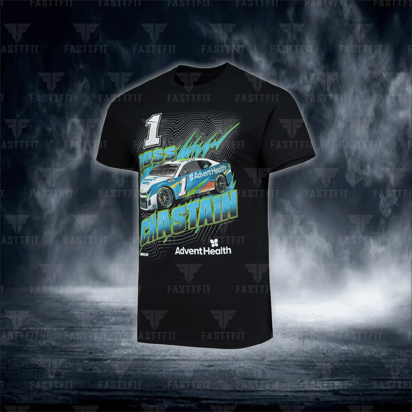 JH Design Black Ross Chastain WWEX Twill Driver Uniform Full-Snap Jacket (FREE T-shirt, FREE Beanie Cap, FREE Scarf, FREE Bag)