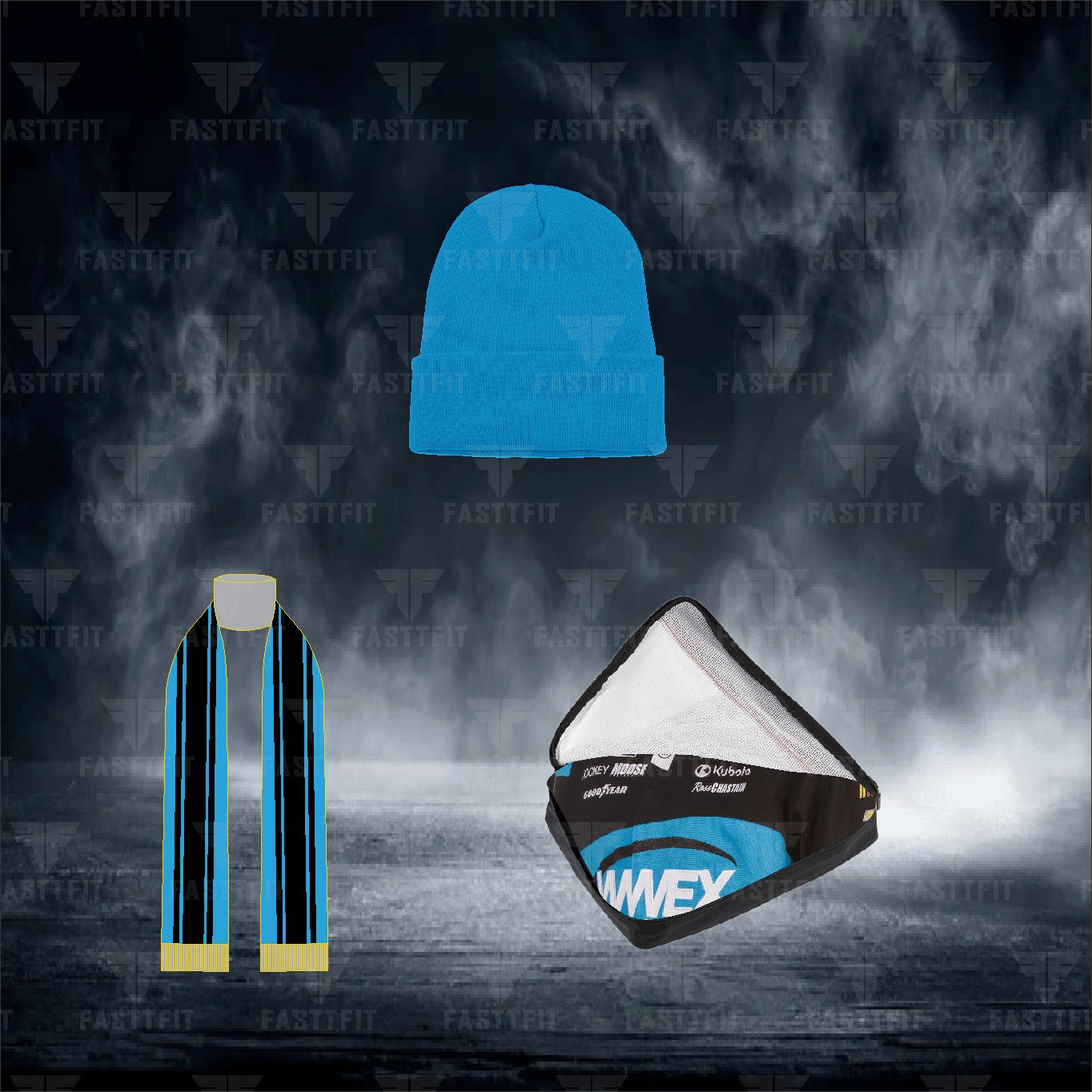 JH Design Black Ross Chastain WWEX Twill Driver Uniform Full-Snap Jacket (FREE T-shirt, FREE Beanie Cap, FREE Scarf, FREE Bag)