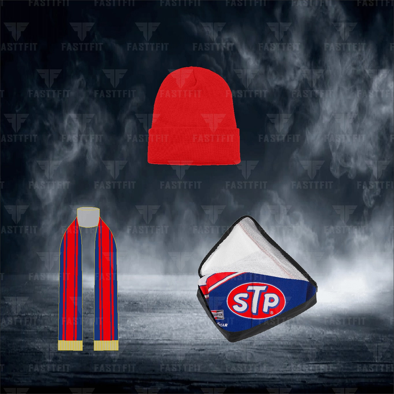 JH Design Richard Pretty STP Racing Royal Twill Driver Uniform Full-Snap Jacket (FREE T-shirt, FREE Beanie Cap, FREE Scarf, FREE Bag)