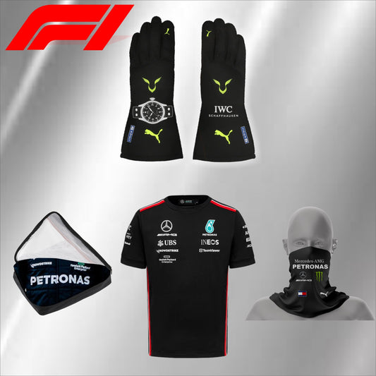 2024 Lewis Hamilton amg , go karting f1 gloves, free t-shirt and free neck gator