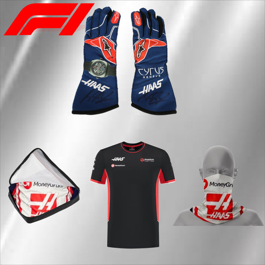 2024 HAAS F1 TEAM, go karting f1 gloves, free t-shirt and free neck gator